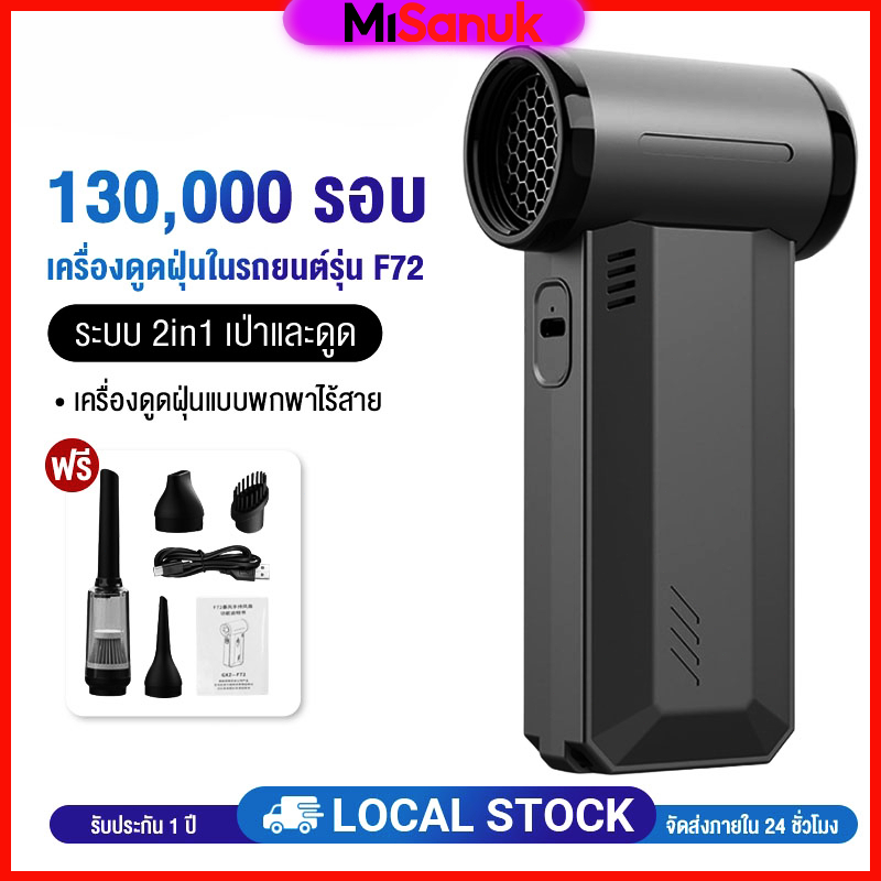 พัดลมอเนกประสงค์ พลังเจ็ท Handheld fan รุ่น GXZ-F72 แรงลมทรงพลัง 130000RPM 2ระบบ 2 in 1 เป็นพัดลมและ