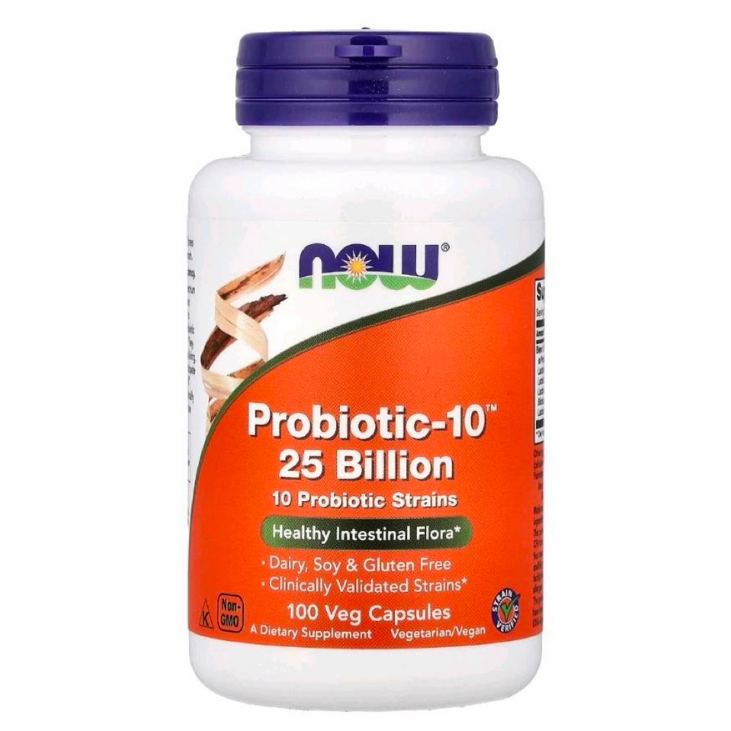 [ของแท้/พร้อมส่ง] 🇺🇸 NOW Probiotic-10™, 25 Billion,10 Probiotic Strains 100 Veg Capsules