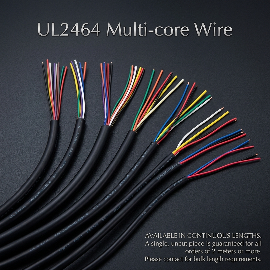 UL2464 Sheathed Wire Cable 24AWG Channl Audio Line 2 3 4 Core Flexible Insulated Soft Copper Cable Signal Control Wire
