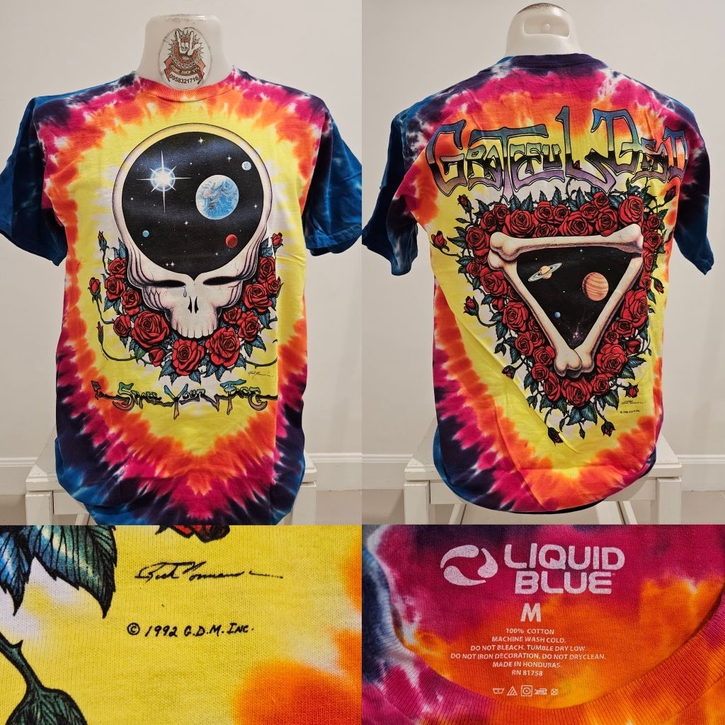 🌍Liquid blue Grateful Dead OVP Vintage เสื้อมัดย้อม งานลิขสิทธิ์แท้ มือ1 ลิขขวิดบลู