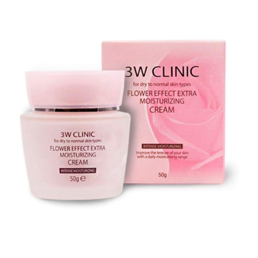แท้💯3W CLINIC FLOWER EFFECT EXTRA moisturizing cream 50g.หมดอายุ16/7/28
