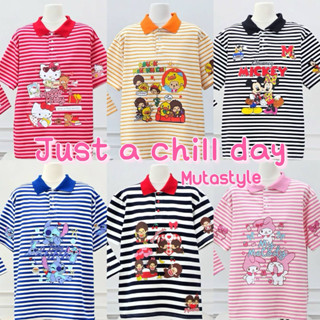 ◡̈ เสื้อป้ายJust‼️New งานริ้วรวมลายน่ารัก คอปก /อก42-43“