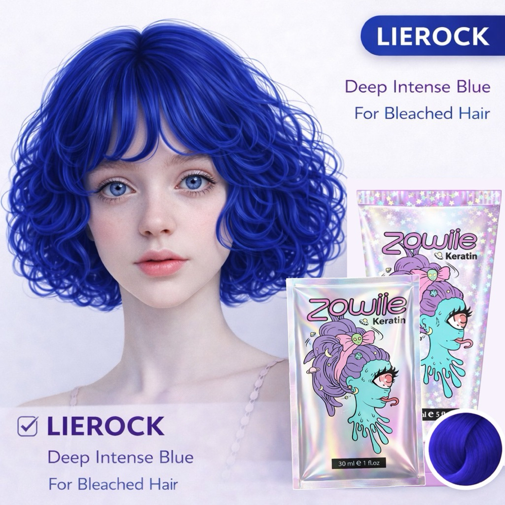 Zowiie lie rock ทรีทเม้นท์เปลี่ยนสีผม แท้💯% สีน้ำเงินสด ขนาด 50mlและ 150ml