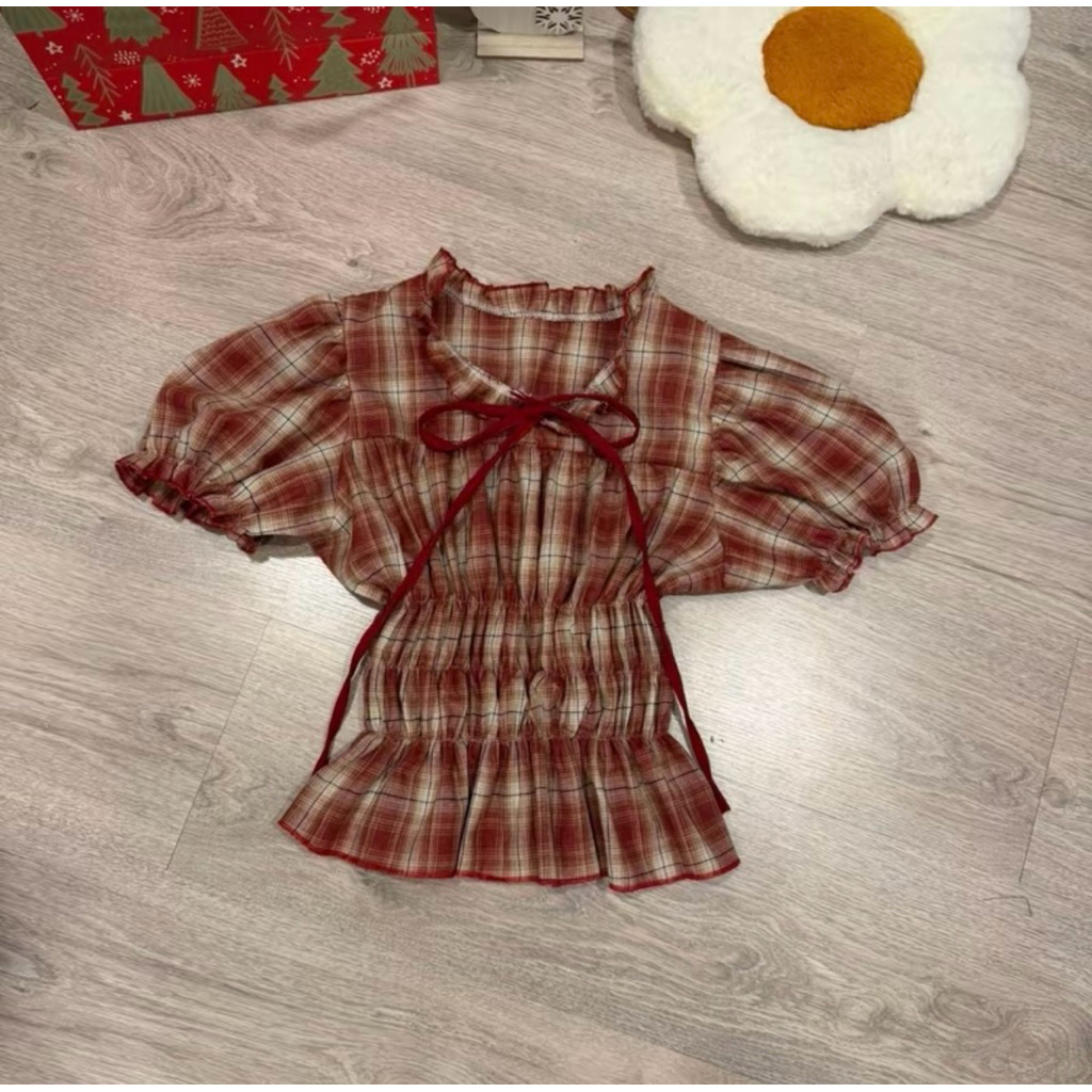 เสื้อแขนตุ๊กตาผูกโบว์ก้อนเฆม(รหัสJ51) สวยมาก