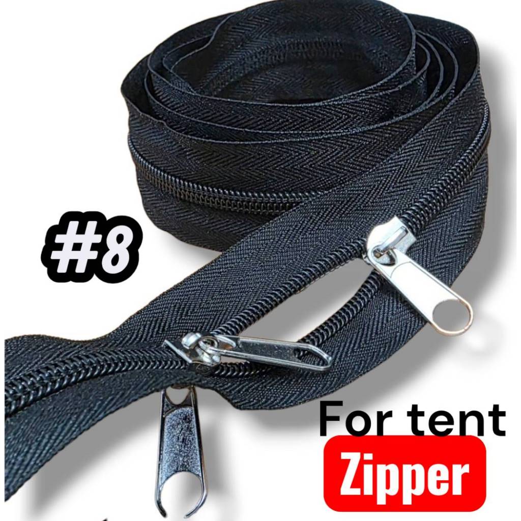 #8 Zip ซิป สองหัว ฟันใหญ่ พิเศษ ซิปตัด ซิปไนล่อน ซิปพลาสติก ซิปหลา เบอร์ 8 สีดำ (สินค้าพร้อมส่งจากไทย)