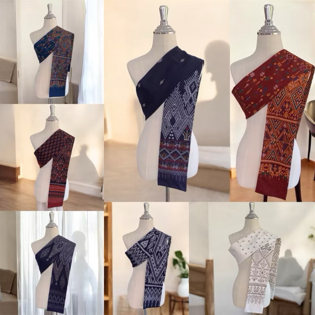 สไบ ผ้าฝ้ายพิมพ์ลาย ยาว2เมตร