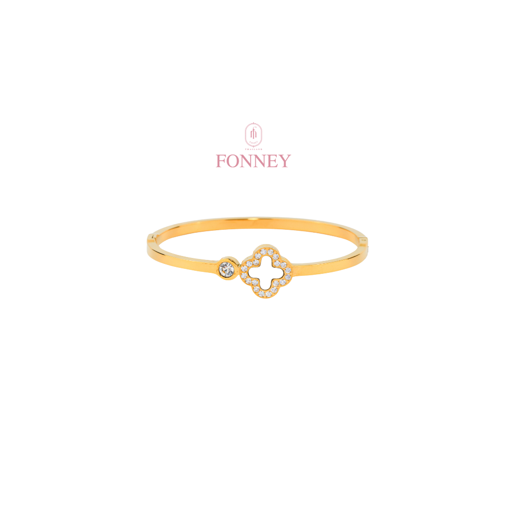 BL-03Fonney กำไลข้อมือสแตนเลสแท้ ไม่ลอก ไม่ดำ ใส่อาบน้ำโดนน้ำหอมได้