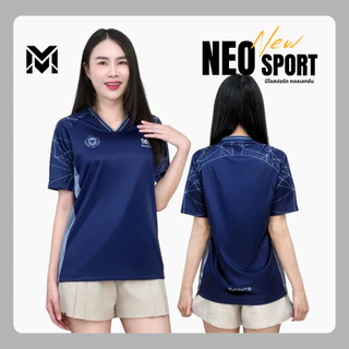 MAWIN เสื้อยืดกีฬาคอวีพิมพ์ลาย NEO SPORT ใส่ได้ทั้งหญิง ชาย
