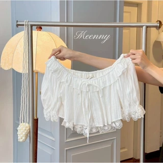 Meenny Closet | LN01 (มีSize) เสื้อปาดไหล่ลุคคุณหนูเเต่งลูกไม้