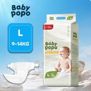Babypopo 44-52ชิ้น ผ้าอ้อมเด็ก กางเกง แบบเทป ใช้ได้ตลอดคืน S/M/L/XL/XXL/3XXL BABY DIAPER PANTS