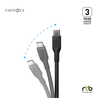 Energea Flow 60 สายชาร์จ USB-C to USB-C (3A, 60W) Fast Charging Cable