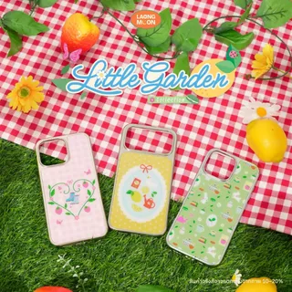 NEW Laongmoon เคสไอโฟนขอบเงิน พิมพ์ลาย Little Garden Collection สำหรับ iPhone 12 13 14 15 16 17