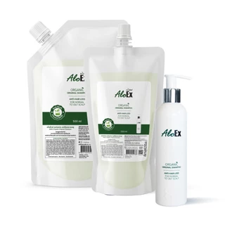 AloEx Organic Original Shampoo Refill แชมพูลดผมร่วง สร้างผมใหม่ สำหรับผมธรรมดา ผมมัน ถุงเติม รีฟิล
