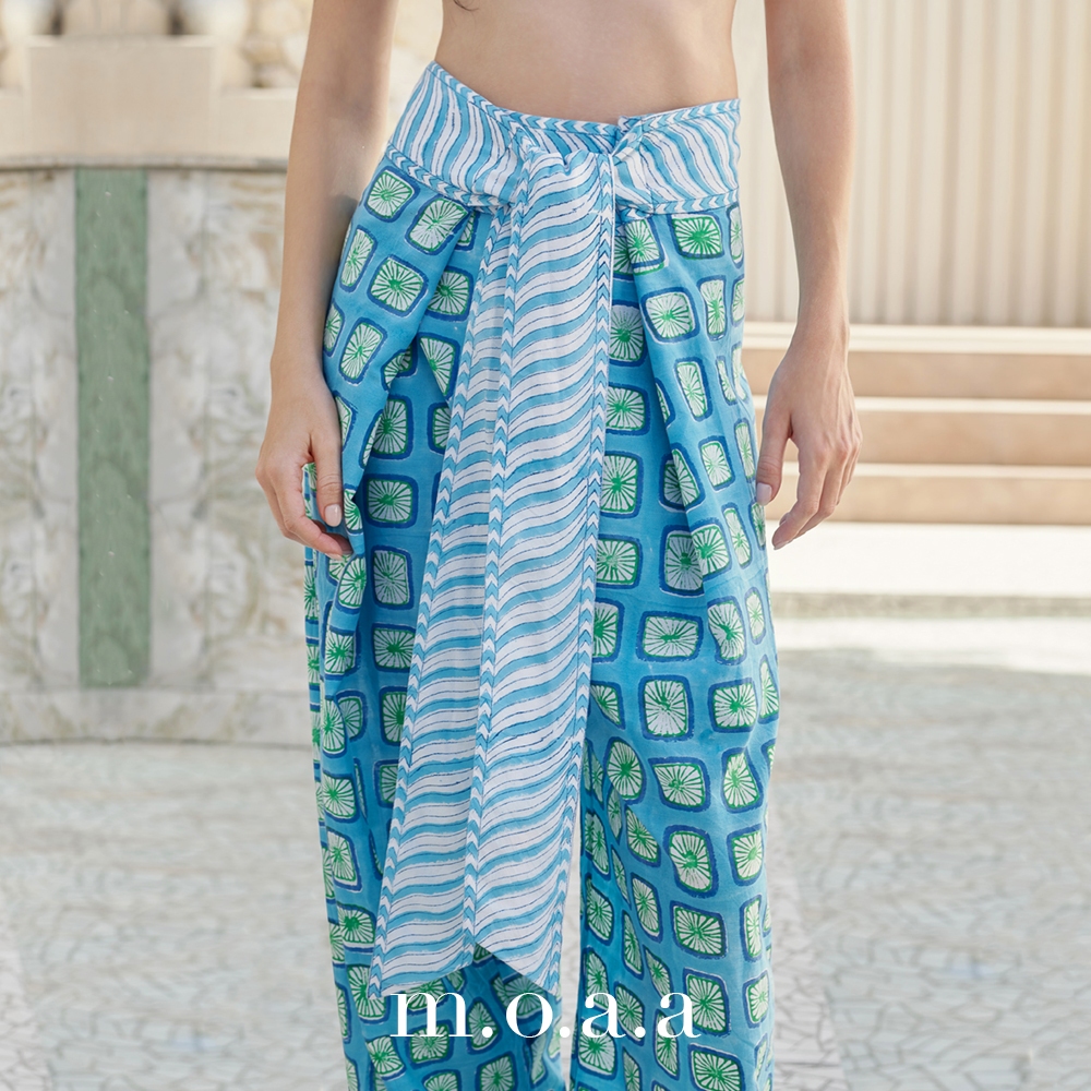 Blue Lagoon Wrap Pants | Moaa Collection