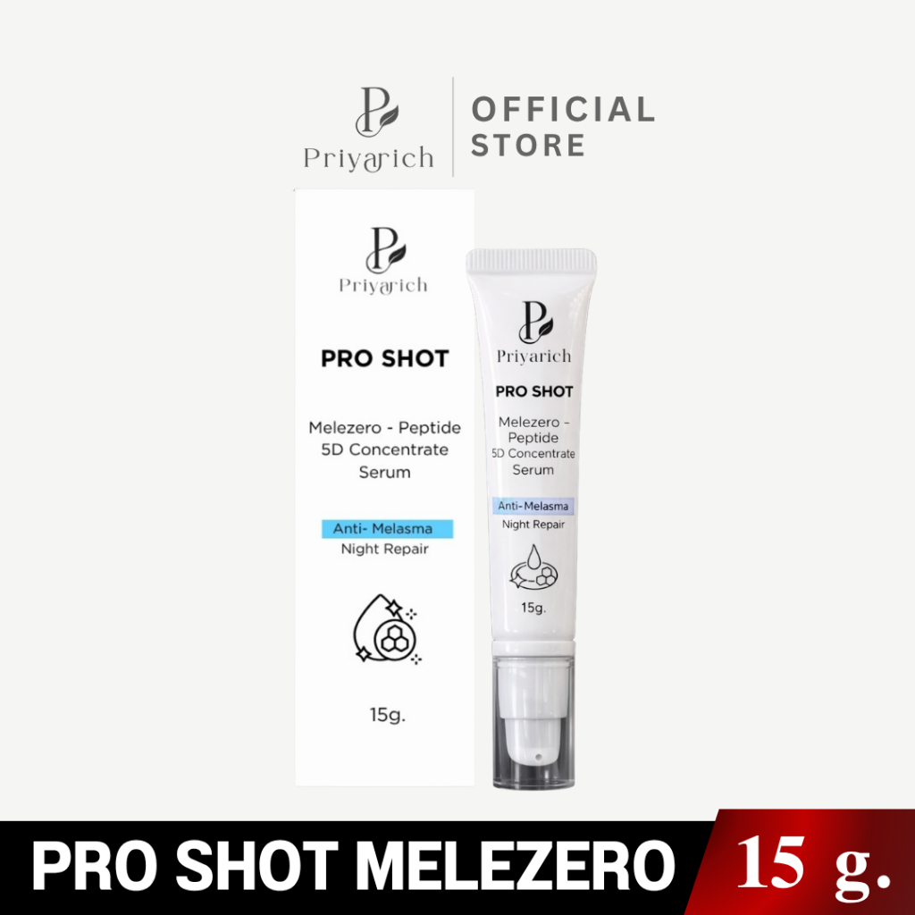 Priyarich PRO SHOT Melezero - Peptide 5D Concentrate Serum Anti- Melasma - Night Repair 15 g. (Tester)