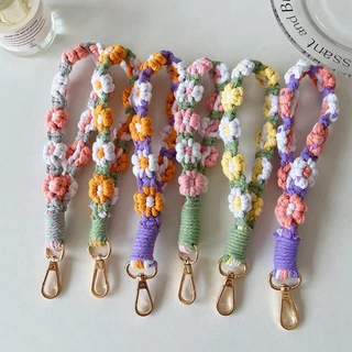 ผ้าฝ้ายทอดอกไม้ Lanyardsสายโทรศัพท์มือถือสำหรับป้องกันการสูญเสียพวงกุญแจฯลฯยังสามารถใช้สายแขวนข้างกระเป๋าได้