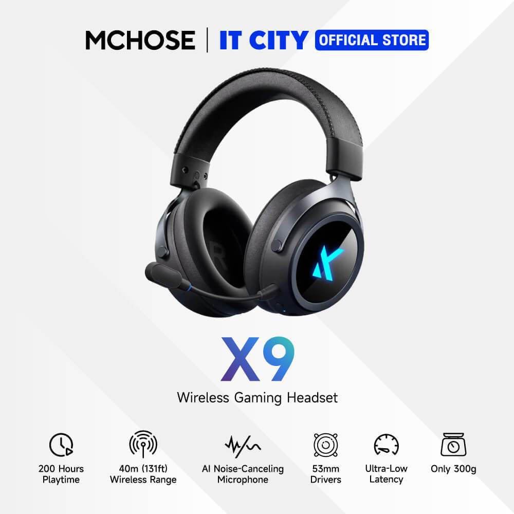 MCHOSE GAMING HEADSET WIRELESS X9 BLACK (GMH-000948)