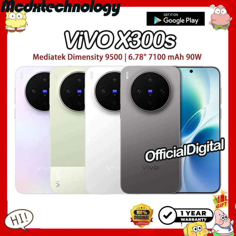 ViVO X300s Photographer's set Dimensity 9500 6.78" 7100 mAh 90W ZEISS APO Telephoto Camera | สนับสนุ