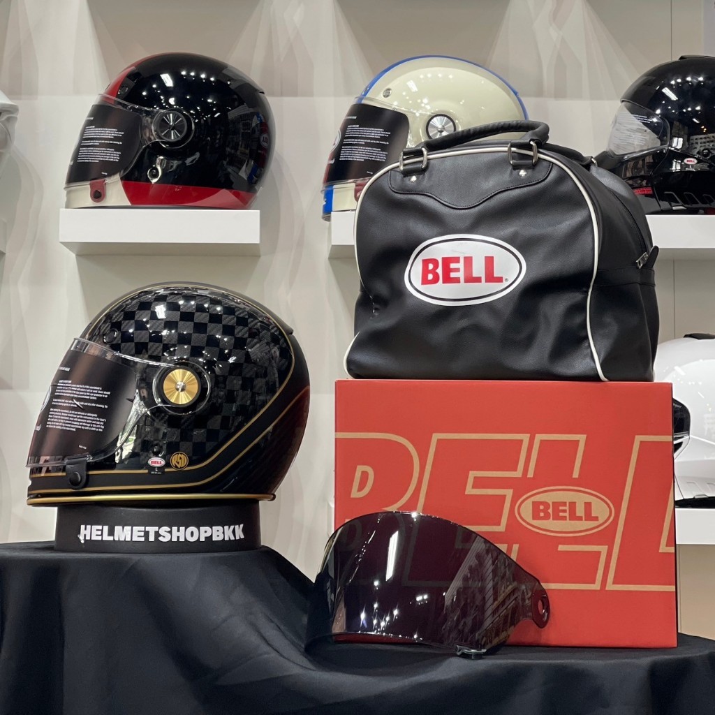 หมวกกันน็อคเต็มใบคลาสสิคคาร์บอน BELL BULLITT CARBON RSD CHECKIT