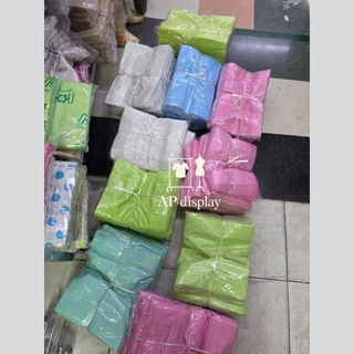 ถุงหูเจาะ ถุงพลาสติกแฟชั่นหูเจาะสีพื้น ขยายข้าง แพ็คละ 1กิโลกรัม