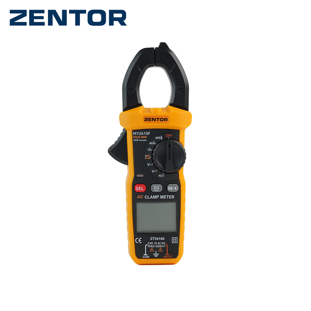 Zentor [อุปกรณ์ครบกล่อง] แคลมป์มิเตอร์ มิเตอร์วัดไฟ มัลติมิเตอร์ AC/DC 4000 ครั้ง 600 แอมป์ Digital Clamp Meter