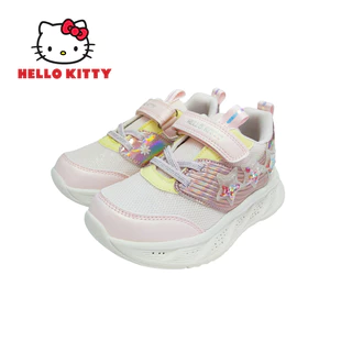 Hello Kitty รองเท้าผ้าใบเด็ก รุ่นดาวโฮโลแกรม ดีไซน์มินิมอล สีชมพูพาสเทลสุดละมุน รุ่น KTZ-832