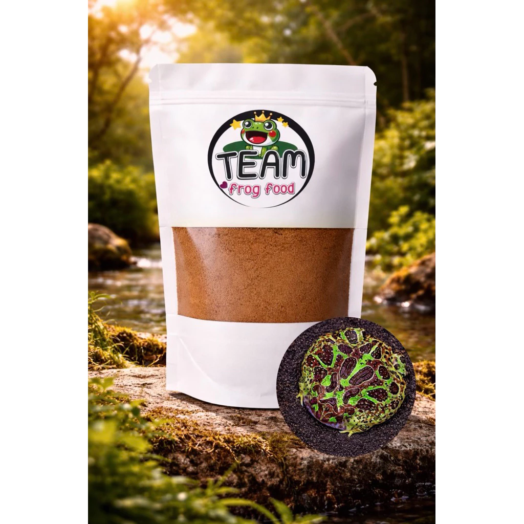 อาหารปั้นกบฮร์อนฟรอก-TeamFrogFood100g+โปรตีนสูงผสมวิตามิน+แคลเซียม อาหารกบสวยงาม