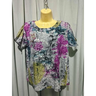 เสื้อคอกลมผ้าสปันจ์ ลายต้นไม้ สีสวย สวมใส่สบาย ไม่ร้อน สั่งวันนี้จัดส่งพรุ่งนี้ค่ะ ถ่ายวีดีโอขณะเปิดสินค้านะค่ะ