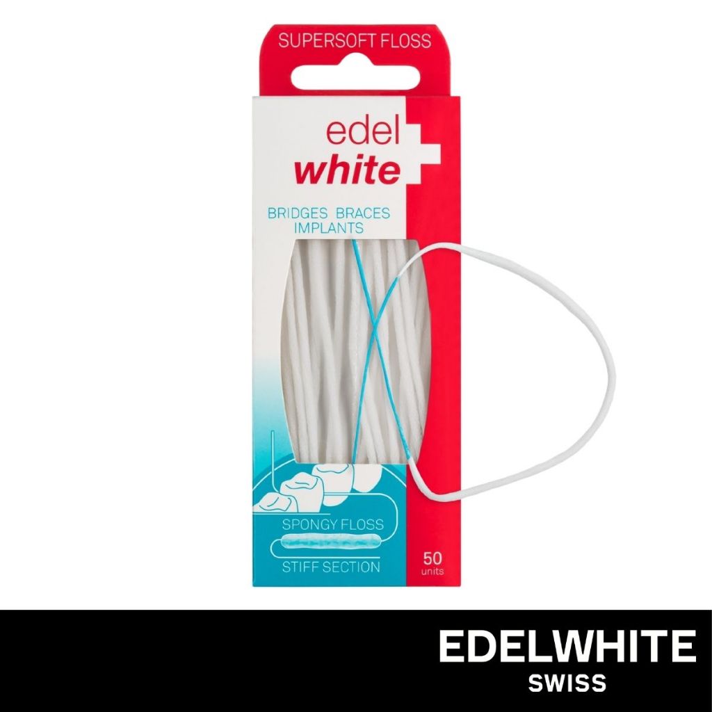 [จัดฟัน-สะพานฟัน-รากเทียม] EDELWHITE Supersoft Floss ไหมขัดฟัน 3 ส่วน 50 เส้น