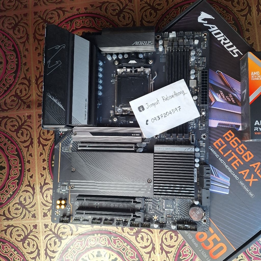 Aorus B650 elite AX อัพBios ใส่ซีพียู 9000series ได้  อุปกรณ์ครบกล่อง ประกัน 11/2027