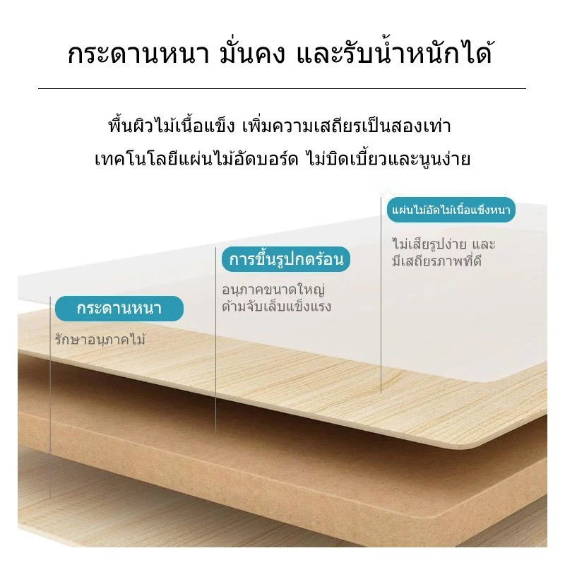 โต๊ะเรียนไม้สีขาว โต๊ะคอมมินิมอลขนาดเล็ก thumbnail 9