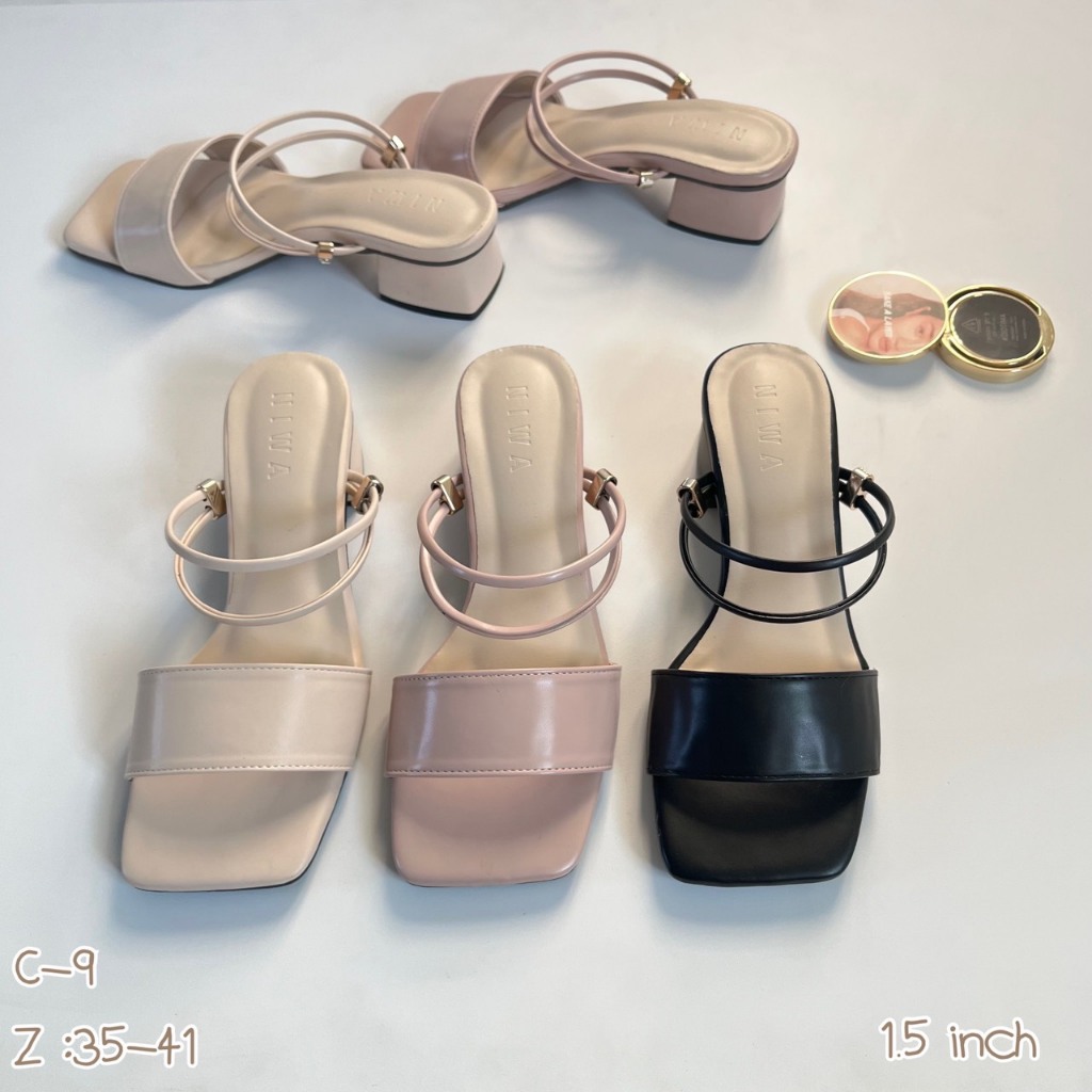 NIWA SHOES  รองเท้าส้นสูง รองเท้าเสริมส้น รองเท้าออกงาน สูง 1.5 นิ้ว รุ่น C-9