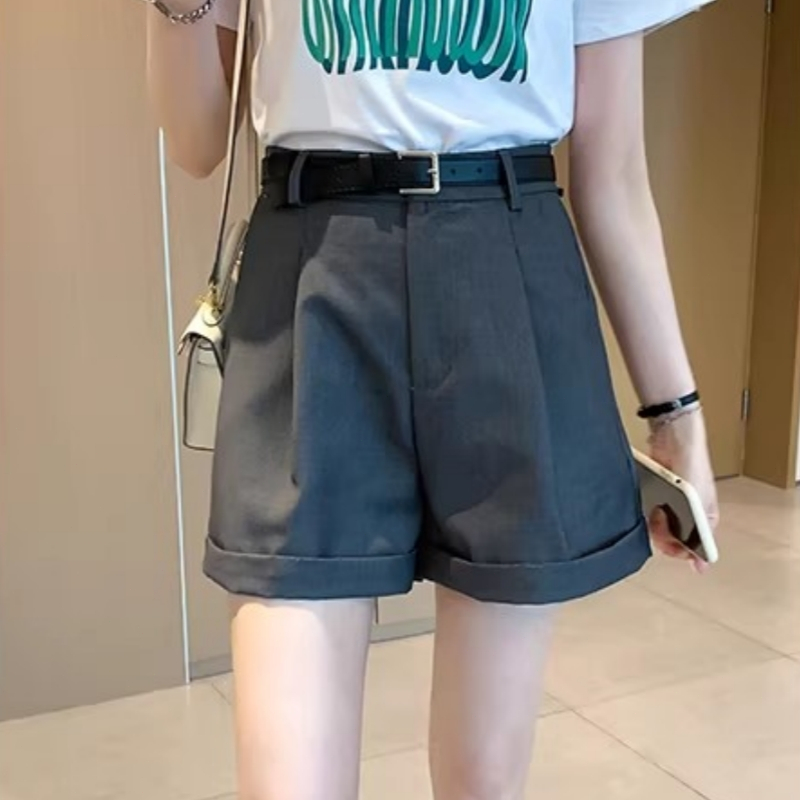 Bived S-6XL ของผู้หญิง กางเกงขาสั้น เอวสูง เอ-ไลน์ หลวม กางเกงขากว้าง ผ้าบาง (ไม่มีเข็มขัด) ราคา ถูกที่สุด ดีลบีเคเค แกลเลอรีภาพที่ 4