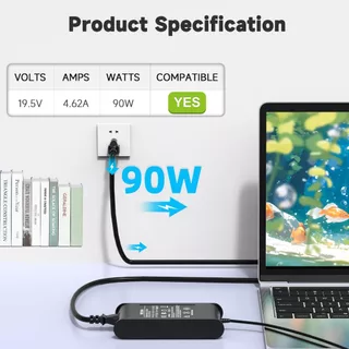 อะแดปเตอร์โน๊ตบุ๊ค Dell 19.5V4.62A 90W 7.4*5.0mm PA-10 Inspiron 1564 Latitude 100L 15 Laptop Adapter