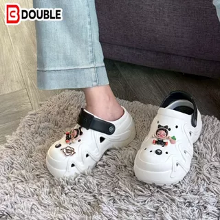 รองเท้าแตะหัวรังนกส้นหนา BB DOUBLE ลายการ์ตูนคิวท์ สวมใส่สบายๆ กันลื่น ใส่ไปเที่ยวทะเล/ในบ้านได้หลายสี