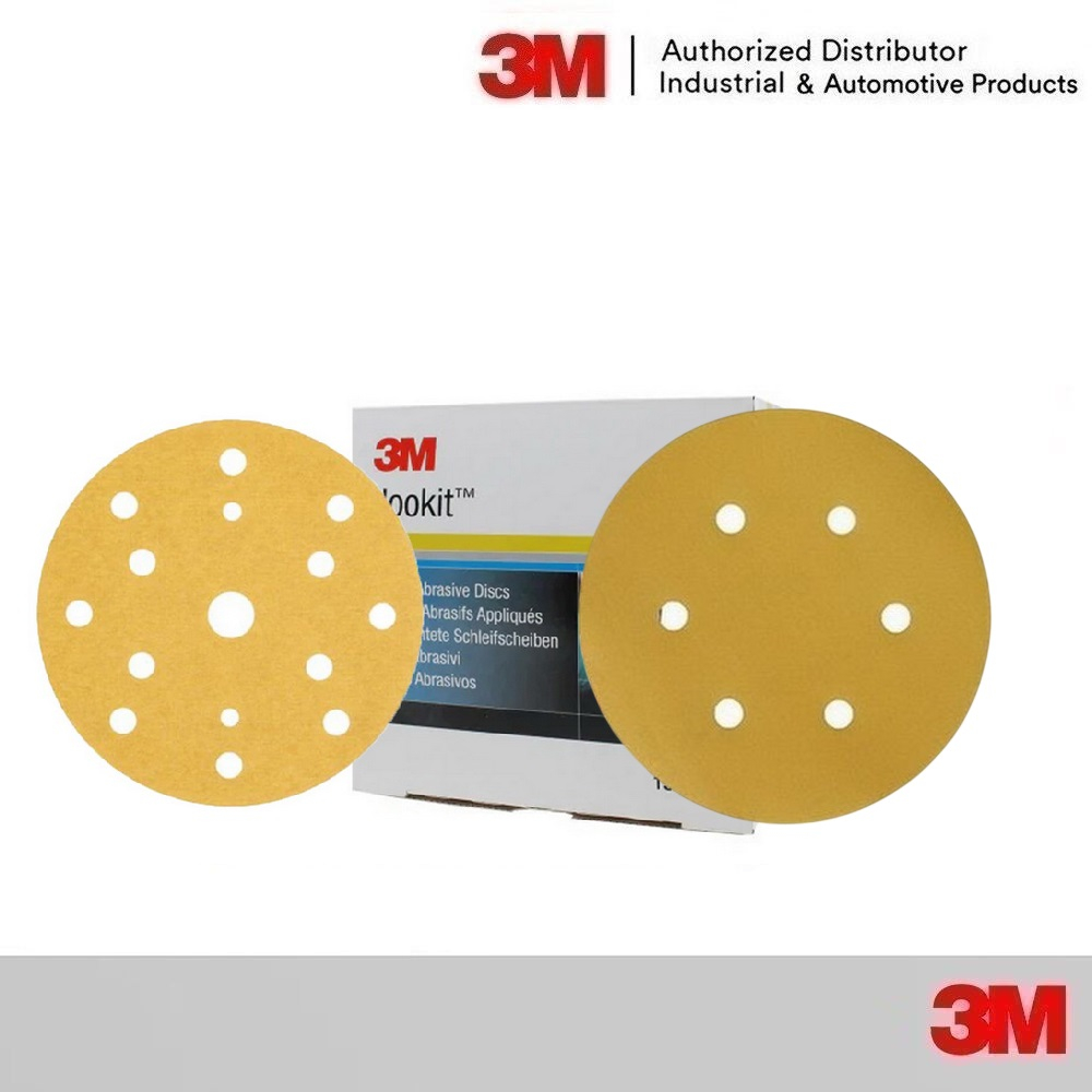 3M 216U 236U 255P กระดาษทรายกลม Gold 6นิ้ว 1BOX HOOKIT DISC 6 INCH (P80, 120, 150, 180, 220, 240, 320, 400, 500, 600)