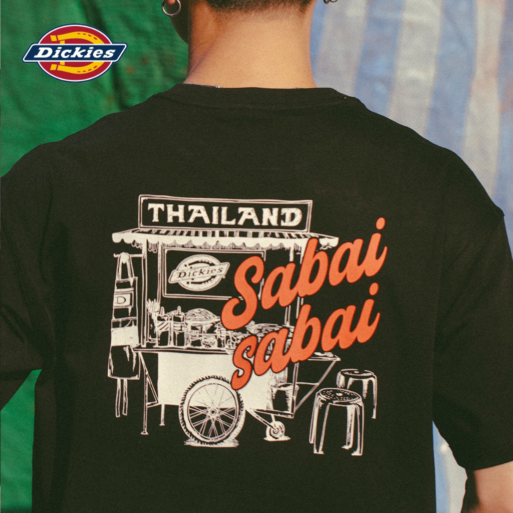 DICKIES MENS TEE SS PAD THAI - BLACK เสื้อยืด เสื้อยืดแขนสั้น ผู้ชาย