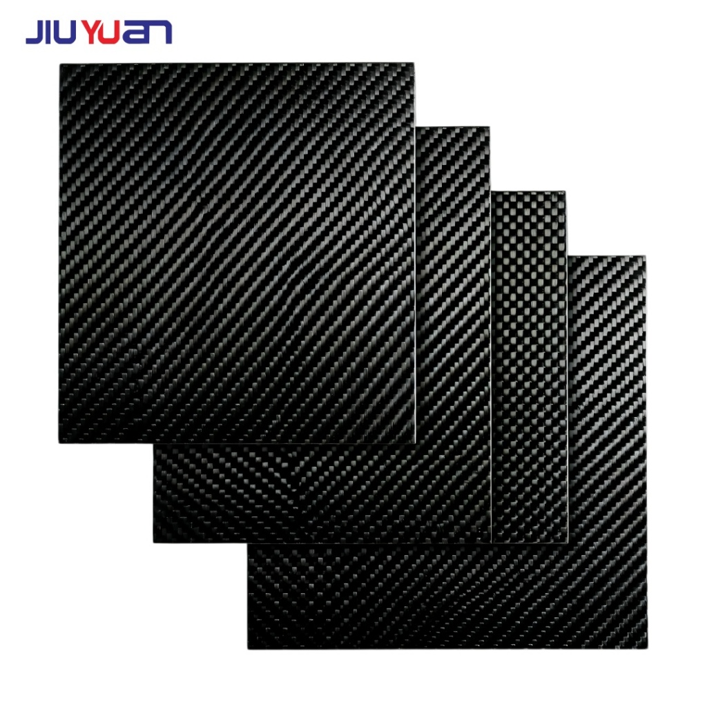 Jiuyuan Carbon fiber board 250 X 250MM แผ่นคาร์บอนไฟเบอร์  thicknesses of 0.2mm-3mm 3K Glossy Matte, Twill Plain Surface