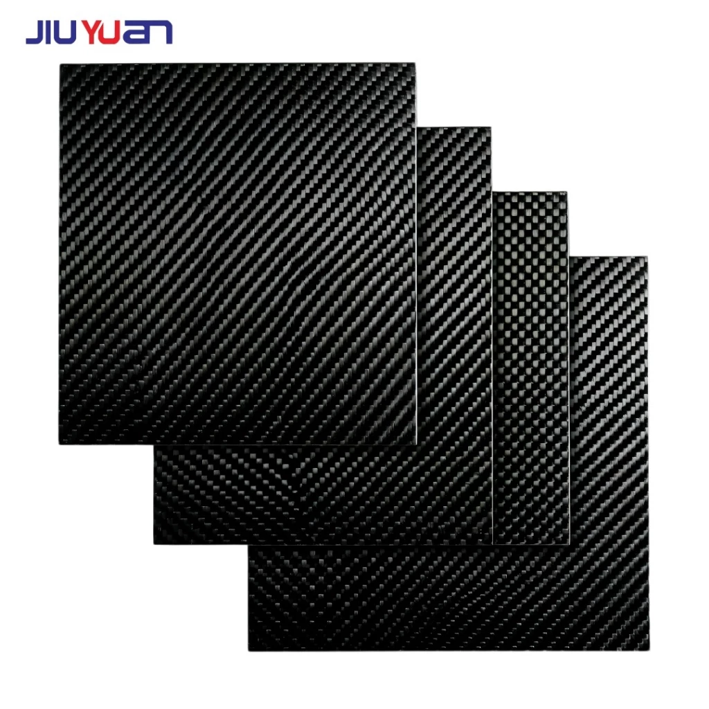 Jiuyuan Carbon fiber board 250 X 250MM แผ่นคาร์บอนไฟเบอร์ thicknesses of 0.2mm-3mm 3K Glossy Matte, Twill Plain Surface