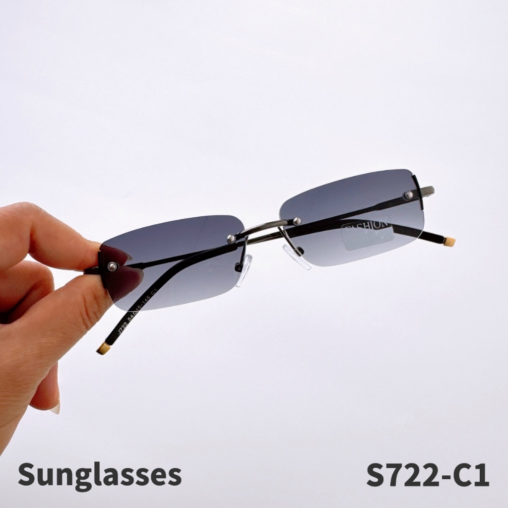 KKR SUNGLASSES X FASHION แว่นตากันแดด S722 ทรงไร้กรอบ เลนส์ป้องกันแสงUV วัสดุแข็งแรง ใส่ได้ทุกโอกาส 