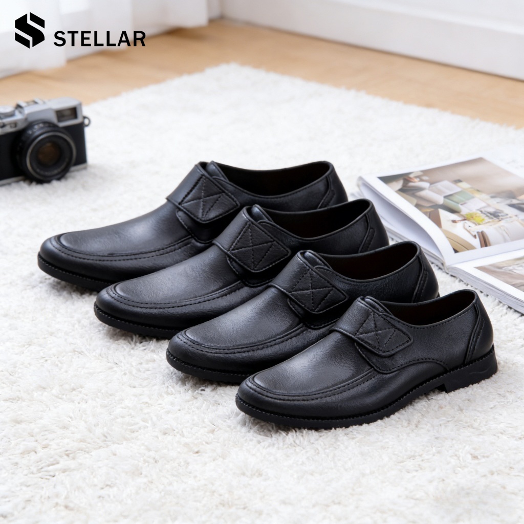 สุดคุ้มSTELLAR(เพิ่ม1เบอร์)  รองเท้าคัชชู รุ่น ทนทาน ใส่สบาย แบบยางหุ้มส้น PVC ของผู้ชาย รองเท้าใส่ทำงาน