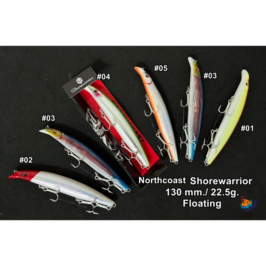 เหยื่อปลอม Northcoast Shorewarrior 130 mm/22.5g. Floating  มีลูกปืน พร้อมเบ็ด 3ทาง
