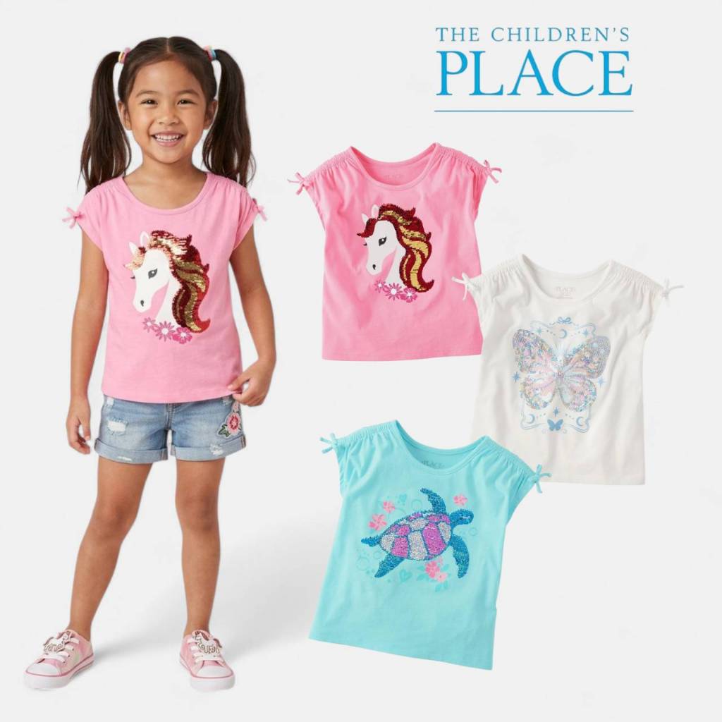 [5-16y]T-shirt kidsเสื้อยืดเด็กผู้หญิงสกรีนลายน่ารักๆ ผ้านิ่มๆTheChildren Place