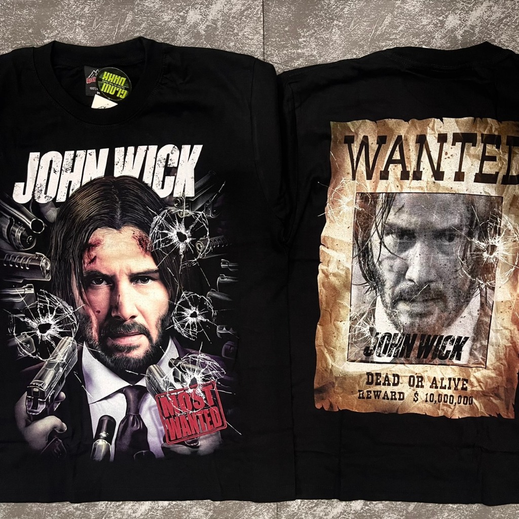 เสื้อยืดจอห์นวิค(ป้ายRocktee เรืองแสง) ผ้าCotton100