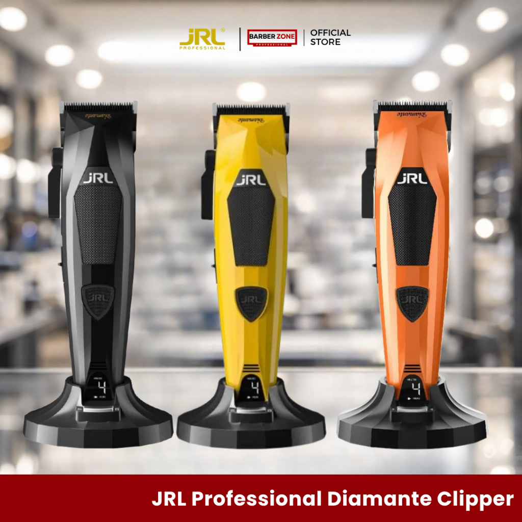(ล๊อตใหม่ ไม่มีโลโก้ Lambogini 2026) JRL Diamante Clipper&Trimmer-ปัตตาเลี่ยนตัดผม ไร้สาย พร้อมแท่นชาร์จ