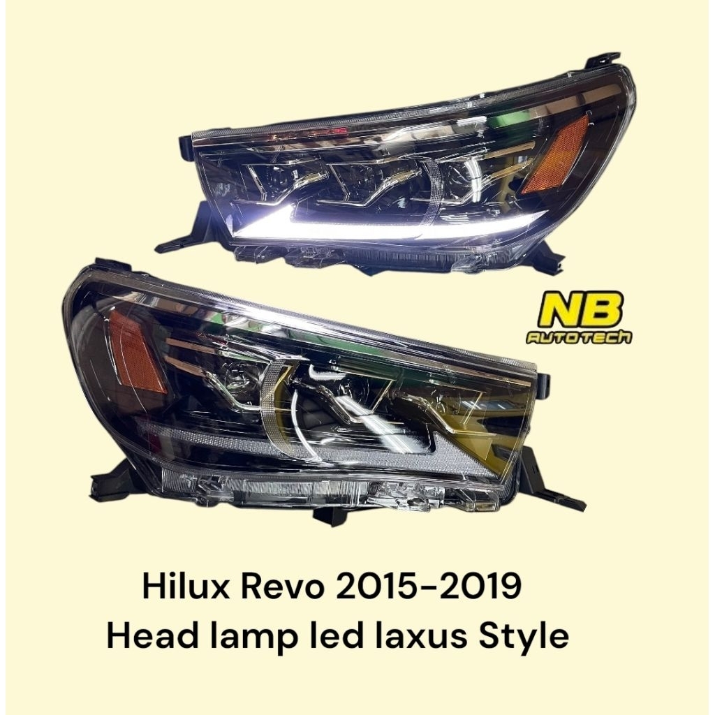 ไฟหน้า Hilux Revo 2015-2019 สไตล์ Laxus LED ไฟหน้าแต่ง Revo Headlamp led