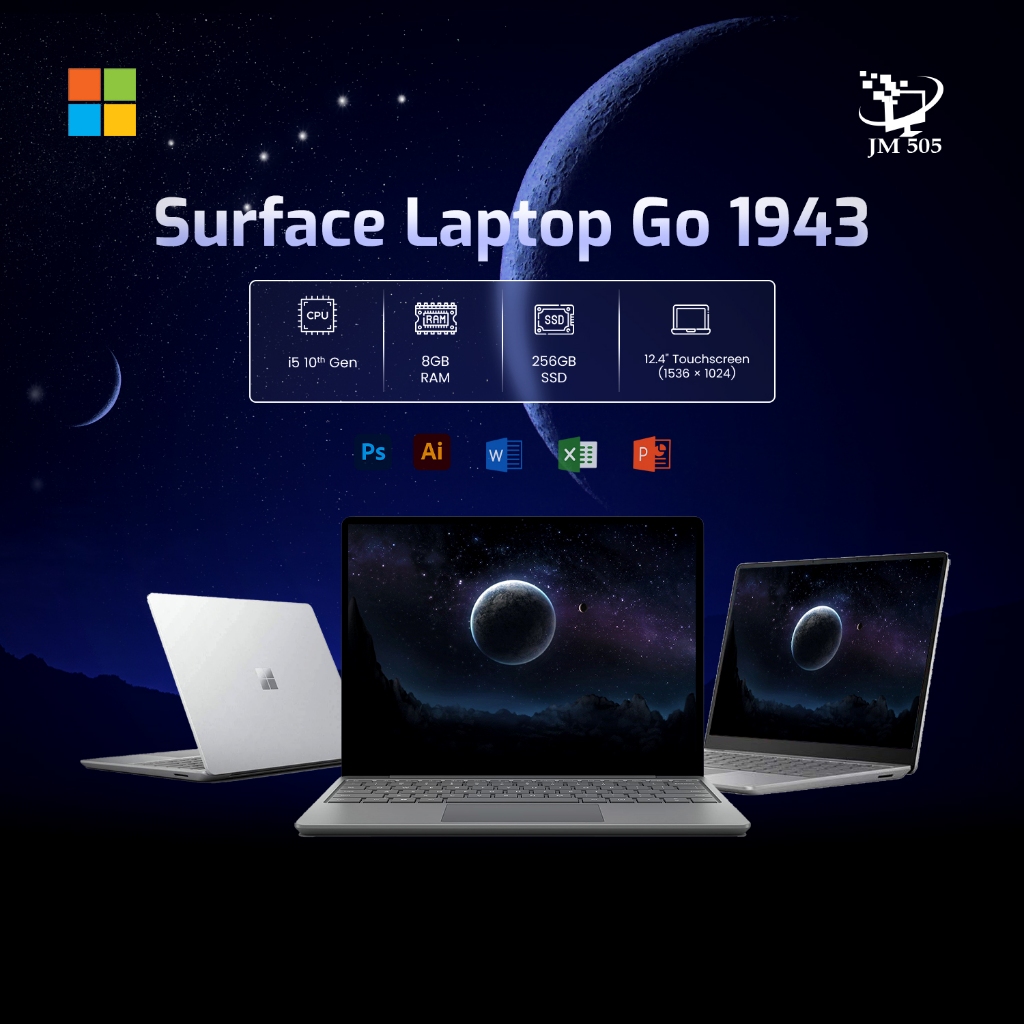 [2nd Hand] Microsoft Surface Laptop Go 1943 — Core i5-10th Gen / 8GB / 256GB SSD / 12.4” Touchscreen