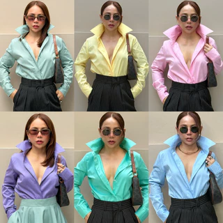 Bright by Aruna: เสื้อเชิ้ตสลิมเข้ารูปผ้าCotton (Slimfit Shirt)25สี 4ไซร์