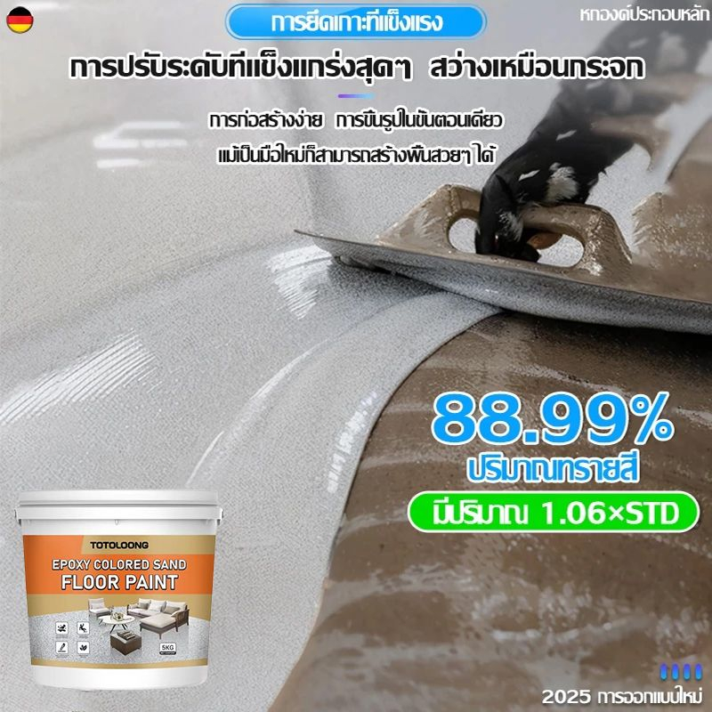 2026 สูตรใหม่ สีทาพื้นลายหินอ่อน 5000g รูปที่ 4
