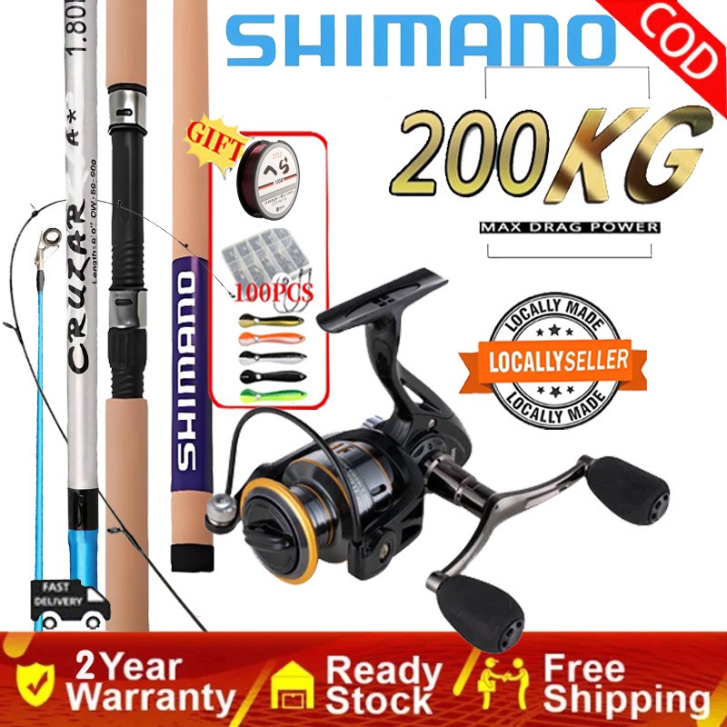 SHIMANO ชุดคันเบ็ดตกปลา คันเบส คัน เบส เบ็ดตกปลา 1.8-3.0M เมตร พร้อมรีลแคสติ้งตกปลา รอกตกปลา รอกคุณภ